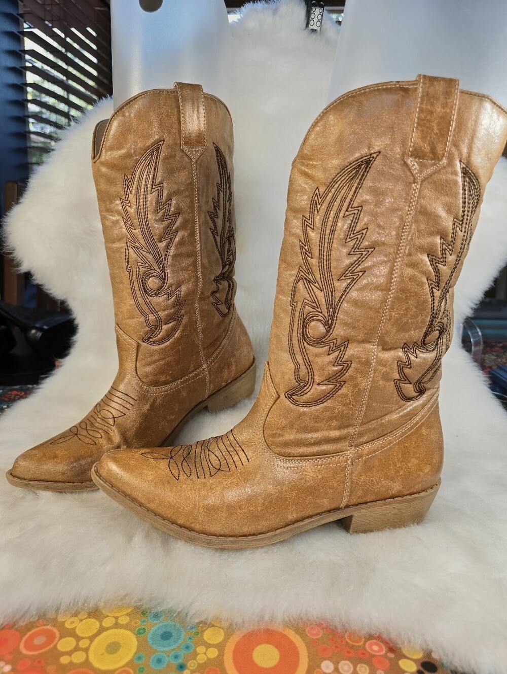 Coconuts by Matisse "Gaucho" Tan Western Embroidered Cowboy Boots - for Women